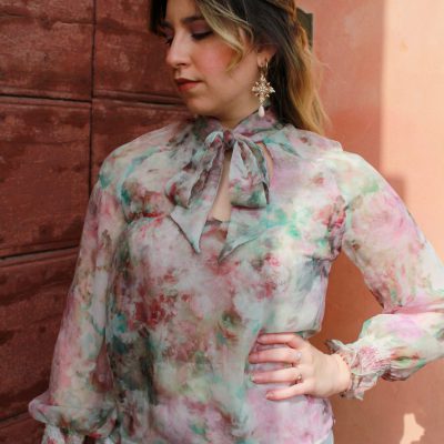 BLUSA IBISCO FIORI ACQUERELLO