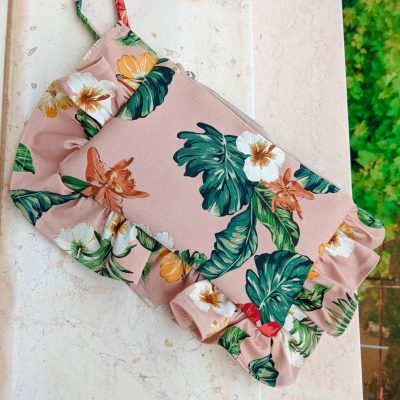 Pochette Fru Fru rosa tropical