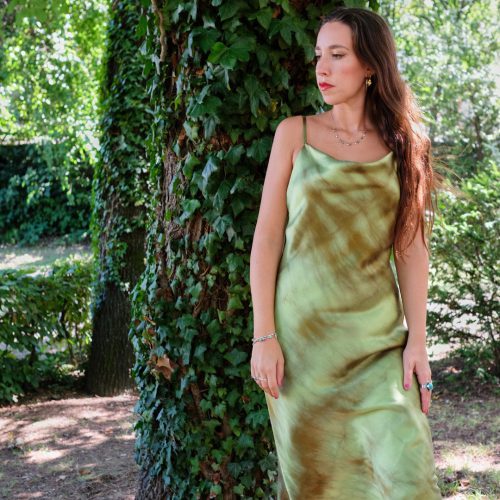 100 SILK tie dye slip dress