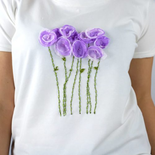 TSHIRT FIORI LILLA