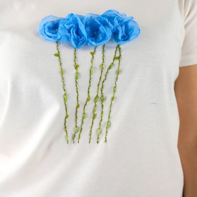 TSHIRT FIORI AZZURRI